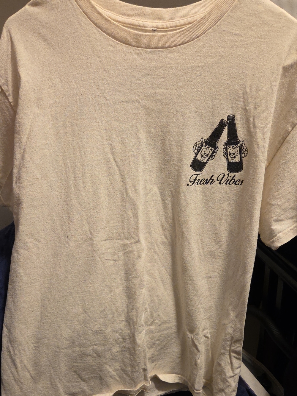 Cream 'Fresh Vibes' Graphic Short Sleeve T-Shirt